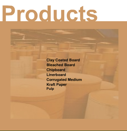 clay coated board, bleached board, chipboard, linerboard, coarrugated medium, kraft paper, pulp